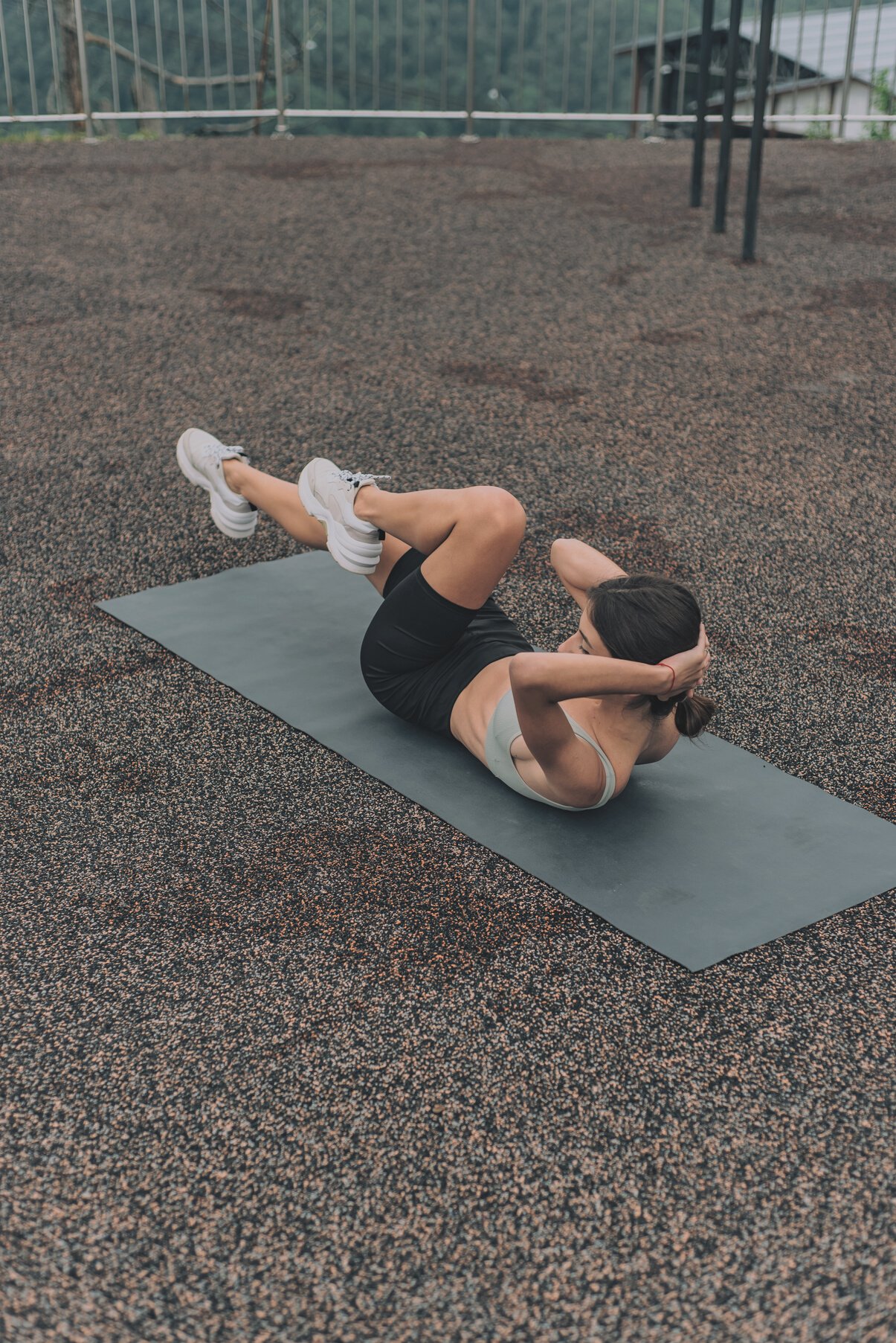 Woman during ABS Workout